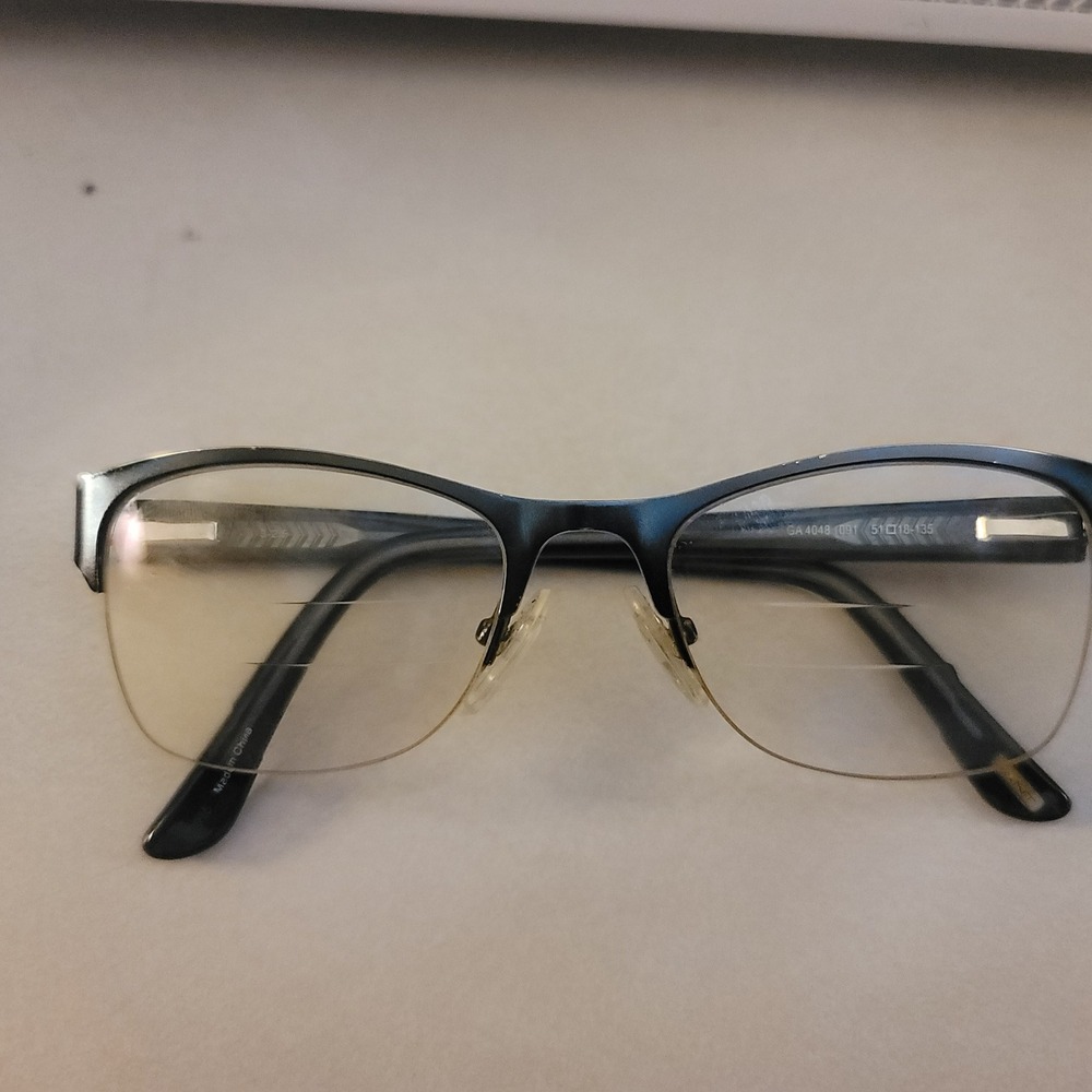 Gant‎ Semi Rimless Rectangular Eyeglasses Frames Gunmetal Silver 51-16-135